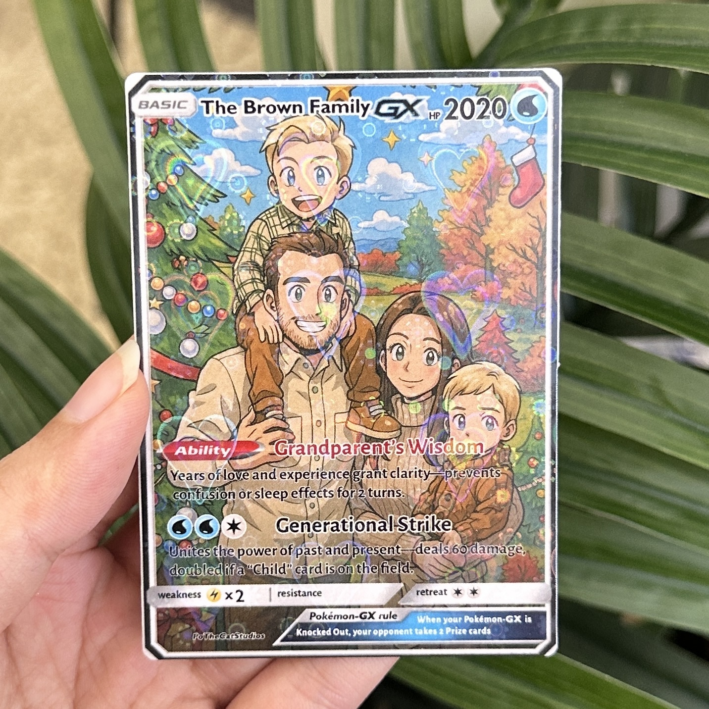 Custom Anime Family Christmas Pokecard TCG V/Vmax/VSTAR/EX/GX Card-Claire Custom