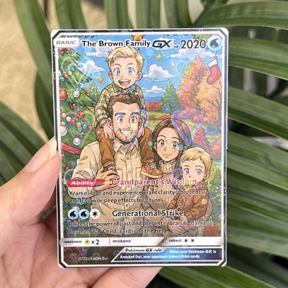 Custom Anime Family Christmas Pokecard TCG V/Vmax/VSTAR/EX/GX Card-Claire Custom