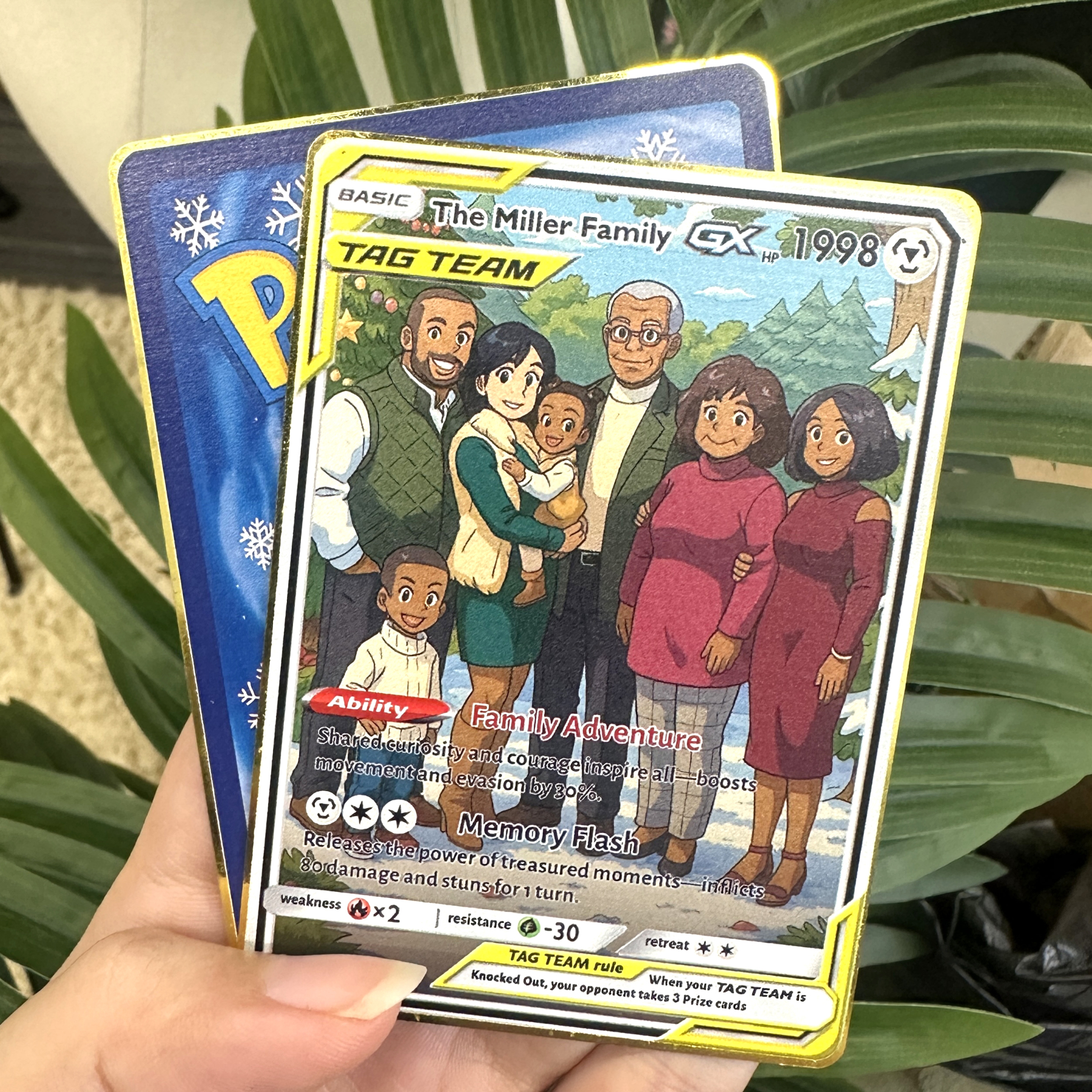 Custom Anime Family Christmas Pokecard TCG V/Vmax/VSTAR/EX/GX Card-Claire Custom