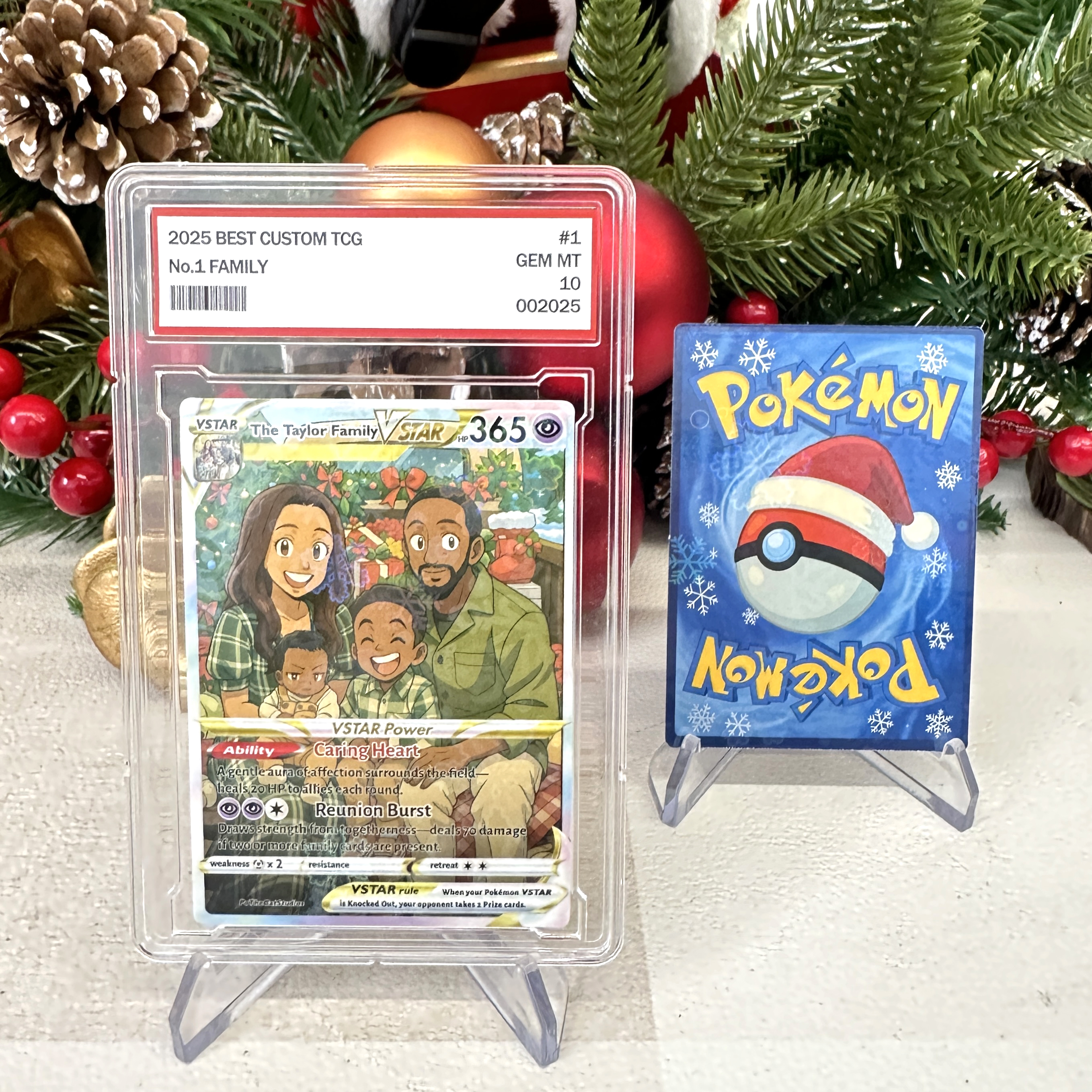 Custom Anime Family Christmas Pokecard TCG V/Vmax/VSTAR/EX/GX Card-Claire Custom
