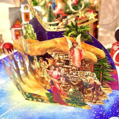 🎄Handcrafted 3D Nativity Scene Christmas Scene Greeting Card-Claire Custom