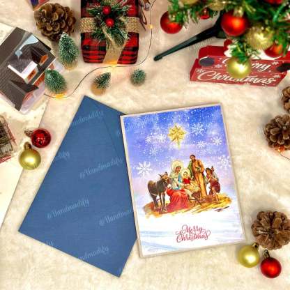 🎄Handcrafted 3D Nativity Scene Christmas Scene Greeting Card-Claire Custom