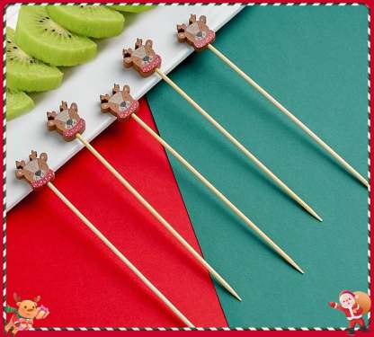 🍸️100 pieces of Christmas cocktail picks toothpick skewer decoration🍓-Claire Custom