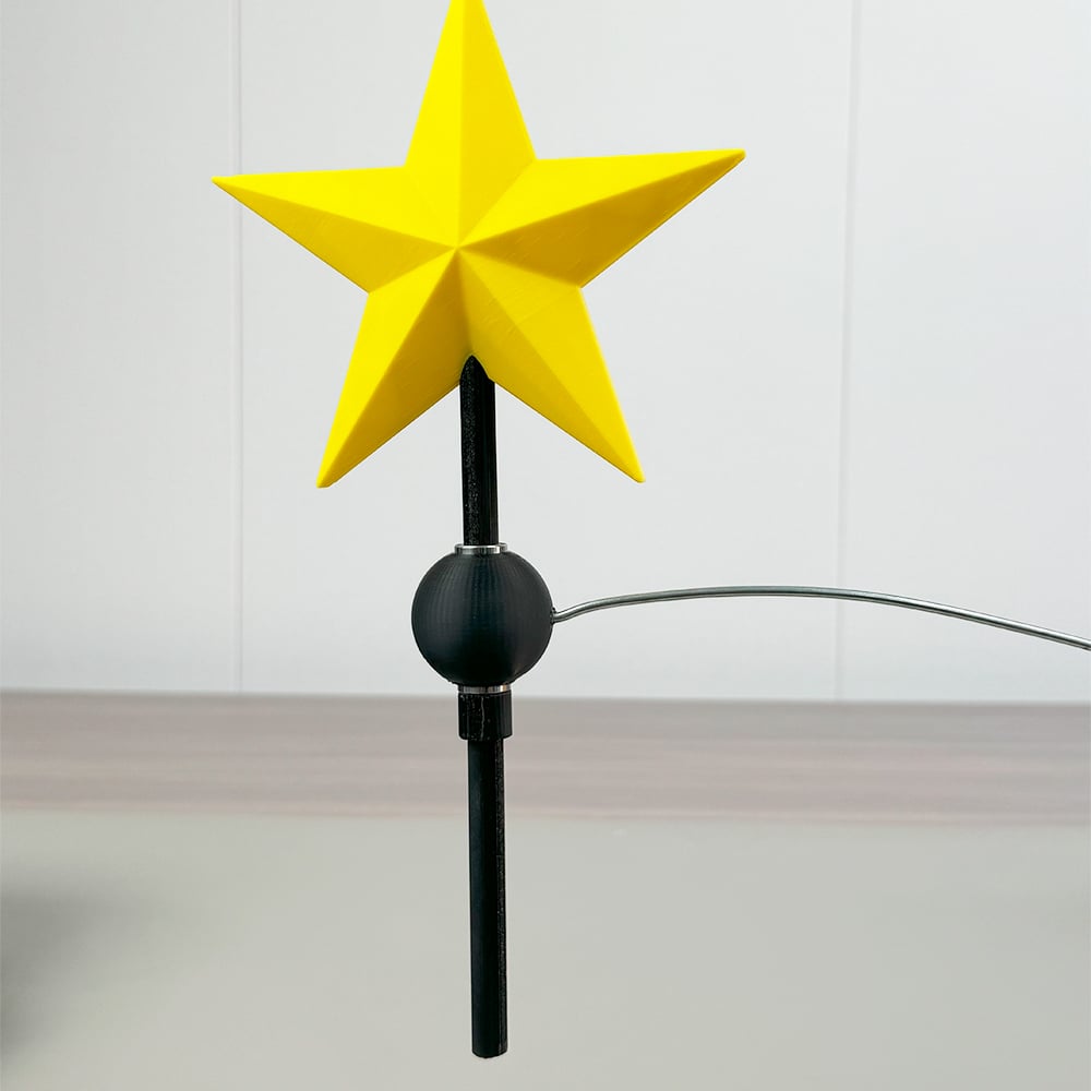 🌟3D Printed Tree Top Star Rotating Christmas Tree Decoration Plug-in-Claire Custom