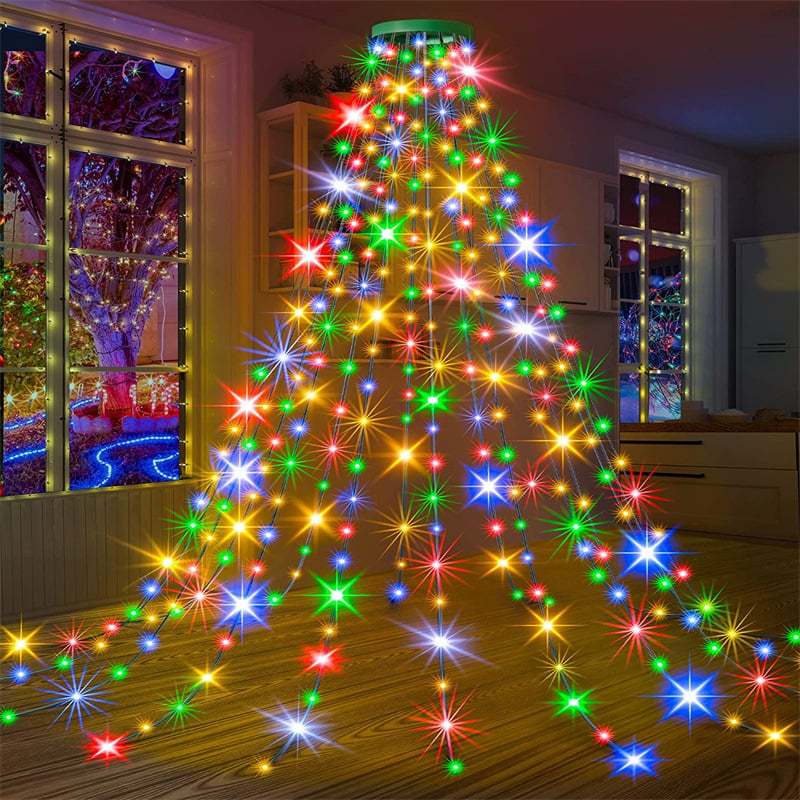 🎄Christmas Tree Waterfall Lights with Ring-Claire Custom