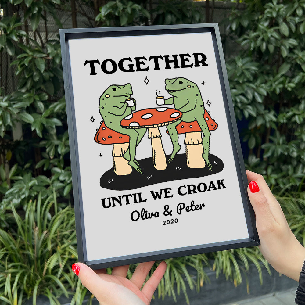 50%OFF⭐️Personalized Frog Illustration Print Frame Together Until We Croak Style 1-Claire Custom
