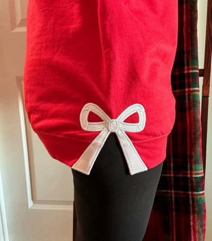 Personalized Green/Red Merry Christmas Bow Side Sweatshirt-Claire Custom