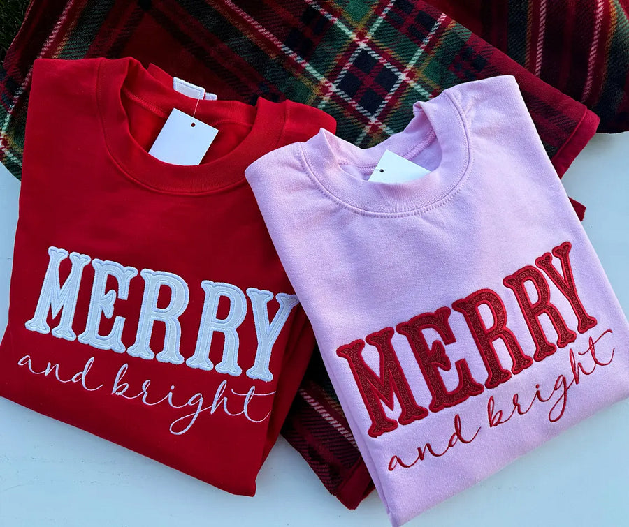 Personalized Green/Red Merry Christmas Bow Side Sweatshirt-Claire Custom