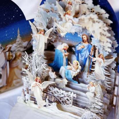 🎄Handcrafted 3D Nativity Scene Christmas Scene Greeting Card-Claire Custom