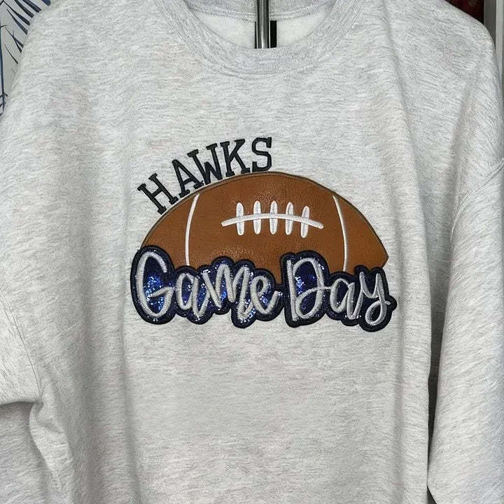 Personalized Football Sweatshirt with Side Bows Football Mom Game Day Sweatshirt-Claire Custom