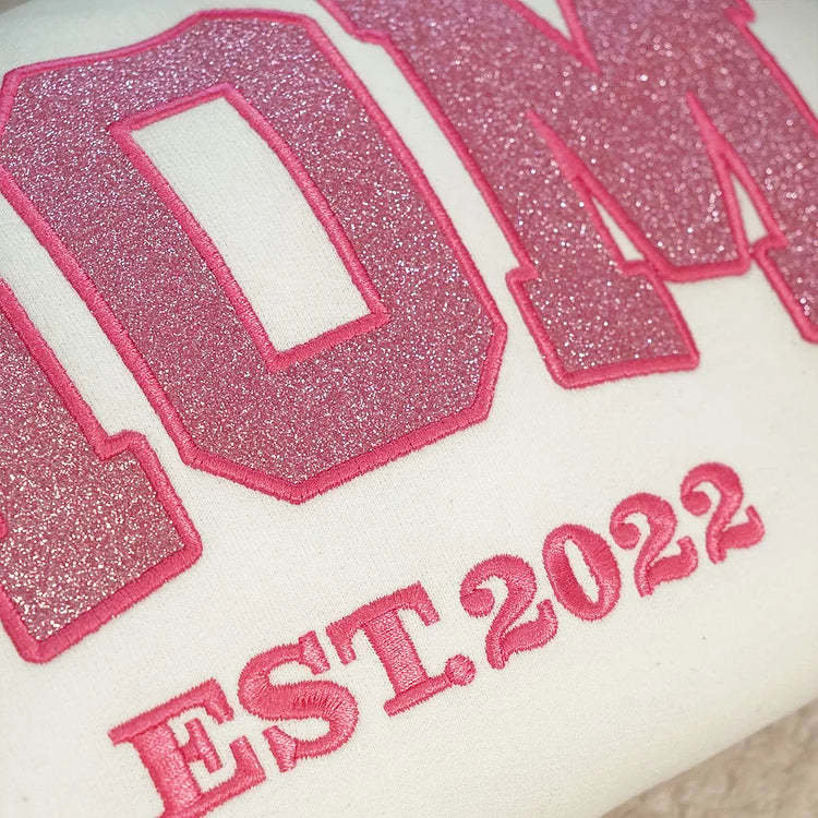 Personalized Mom Est. Year Sweatshirt with Side Bow - Heartfelt Gift for Mom & Grandma-Claire Custom