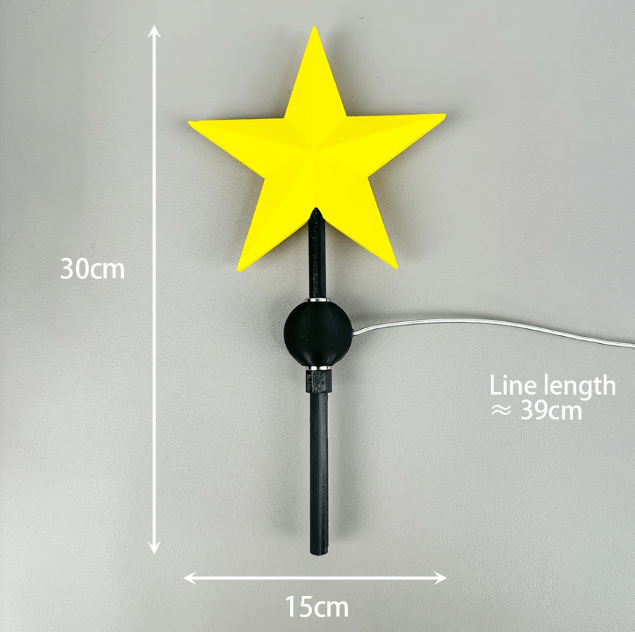 🌟3D Printed Tree Top Star Rotating Christmas Tree Decoration Plug-in-Claire Custom