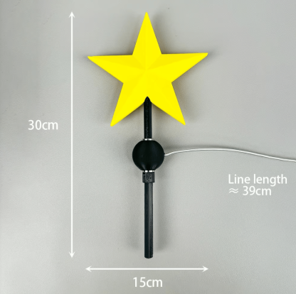 🌟3D Printed Tree Top Star Rotating Christmas Tree Decoration Plug-in-Claire Custom