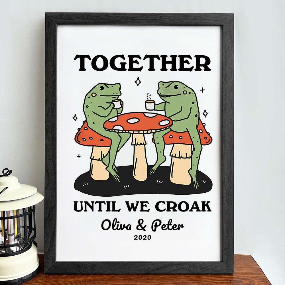 50%OFF⭐️Personalized Frog Illustration Print Frame Together Until We Croak Style 1-Claire Custom
