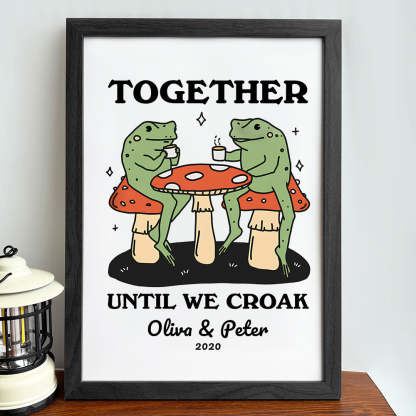 50%OFF⭐️Personalized Frog Illustration Print Frame Together Until We Croak Style 1-Claire Custom