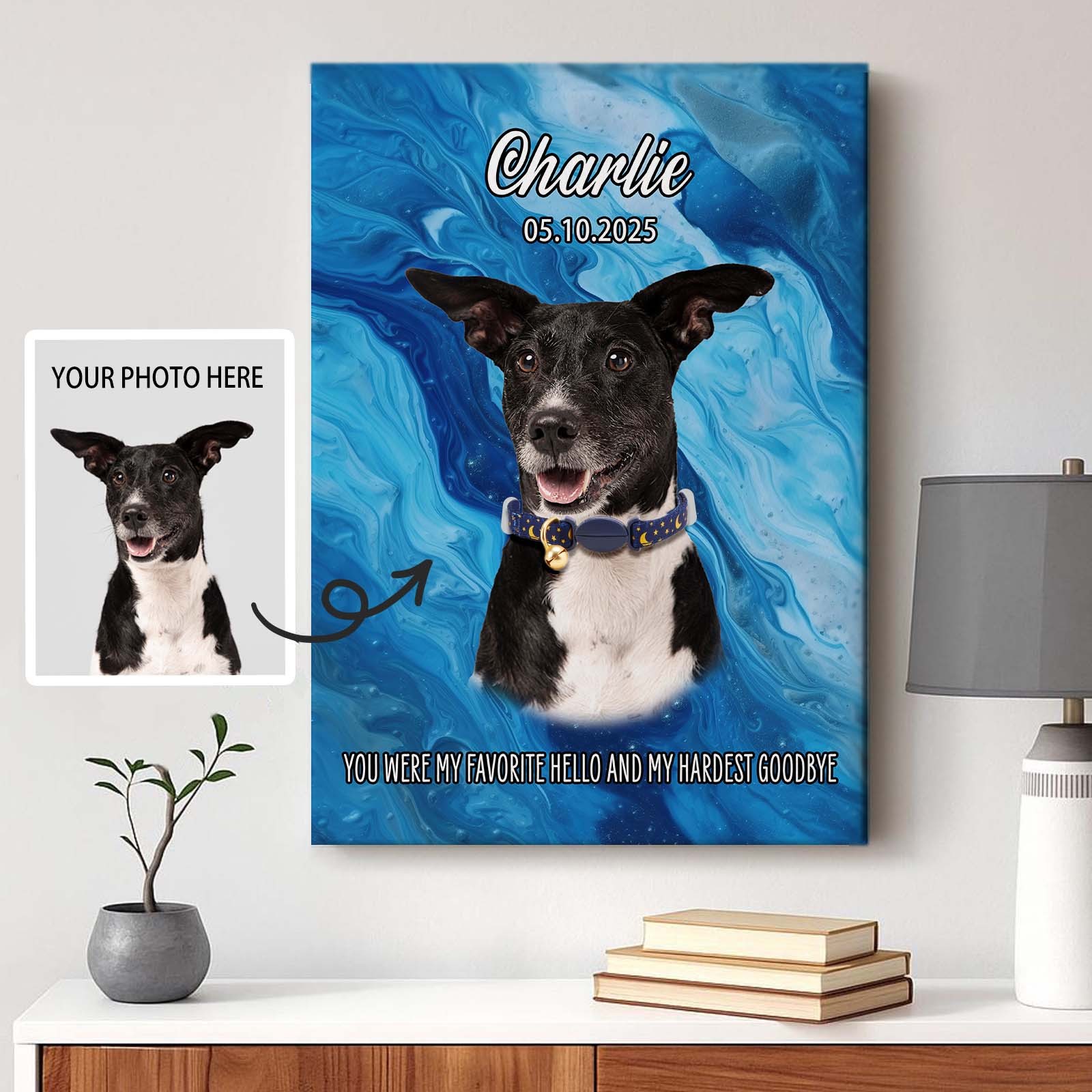 I Want You to See Them Wear Their Collar Again-Personalized Pet Memorial Canvas Wall Art-Claire Custom