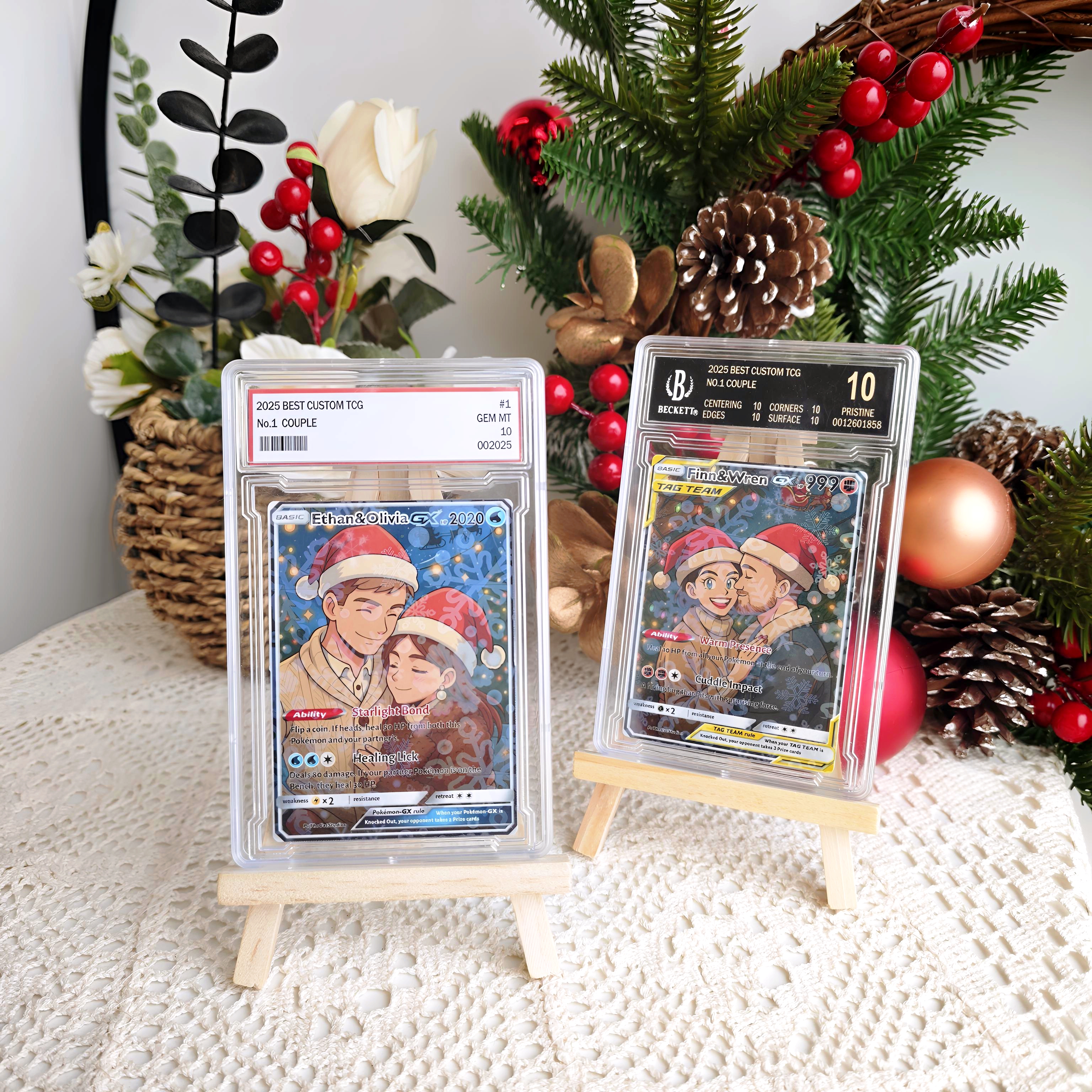 Custom Anime Couples Christmas Pokecard TCG V/Vmax/VSTAR/EX/GX Card