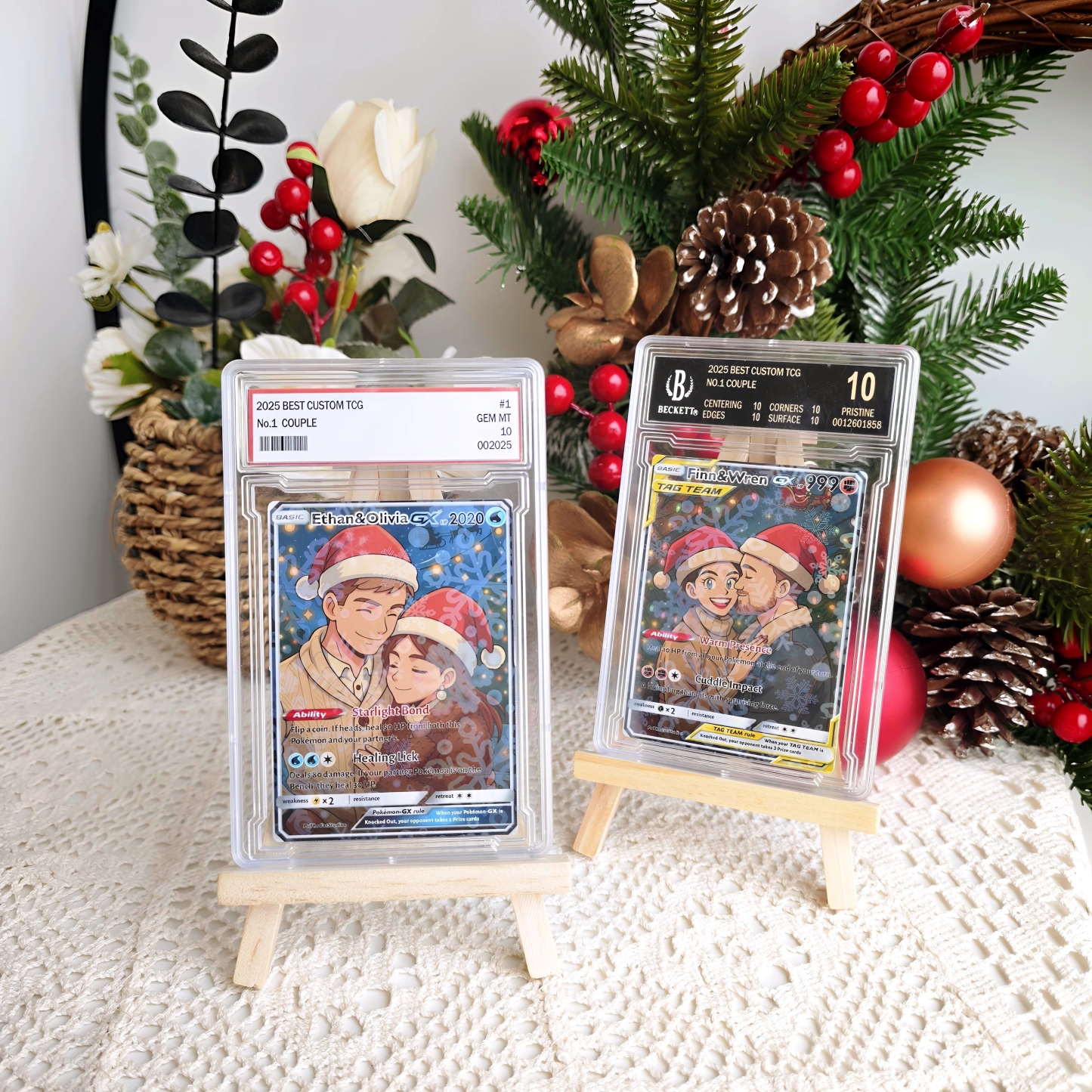 Custom Anime Couples Christmas Pokecard TCG V/Vmax/VSTAR/EX/GX Card