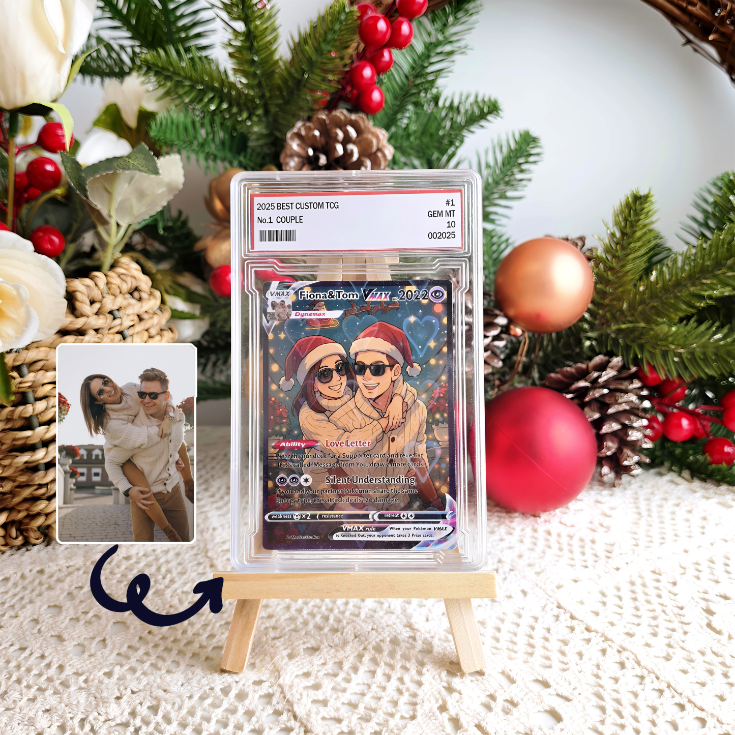 Custom Anime Couples Christmas Pokecard TCG V/Vmax/VSTAR/EX/GX Card