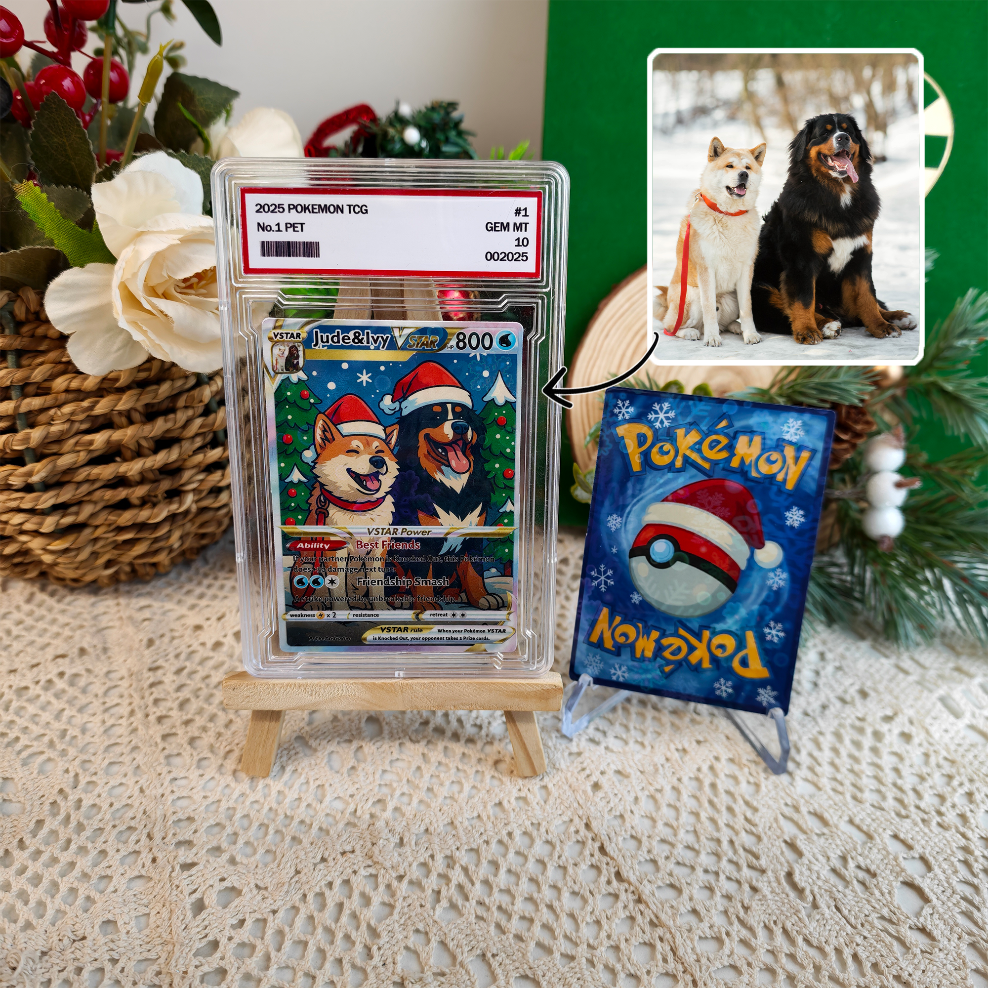 Custom Anime Pet Christmas Pokecard V/Vmax/VSTAR/EX/GX Card