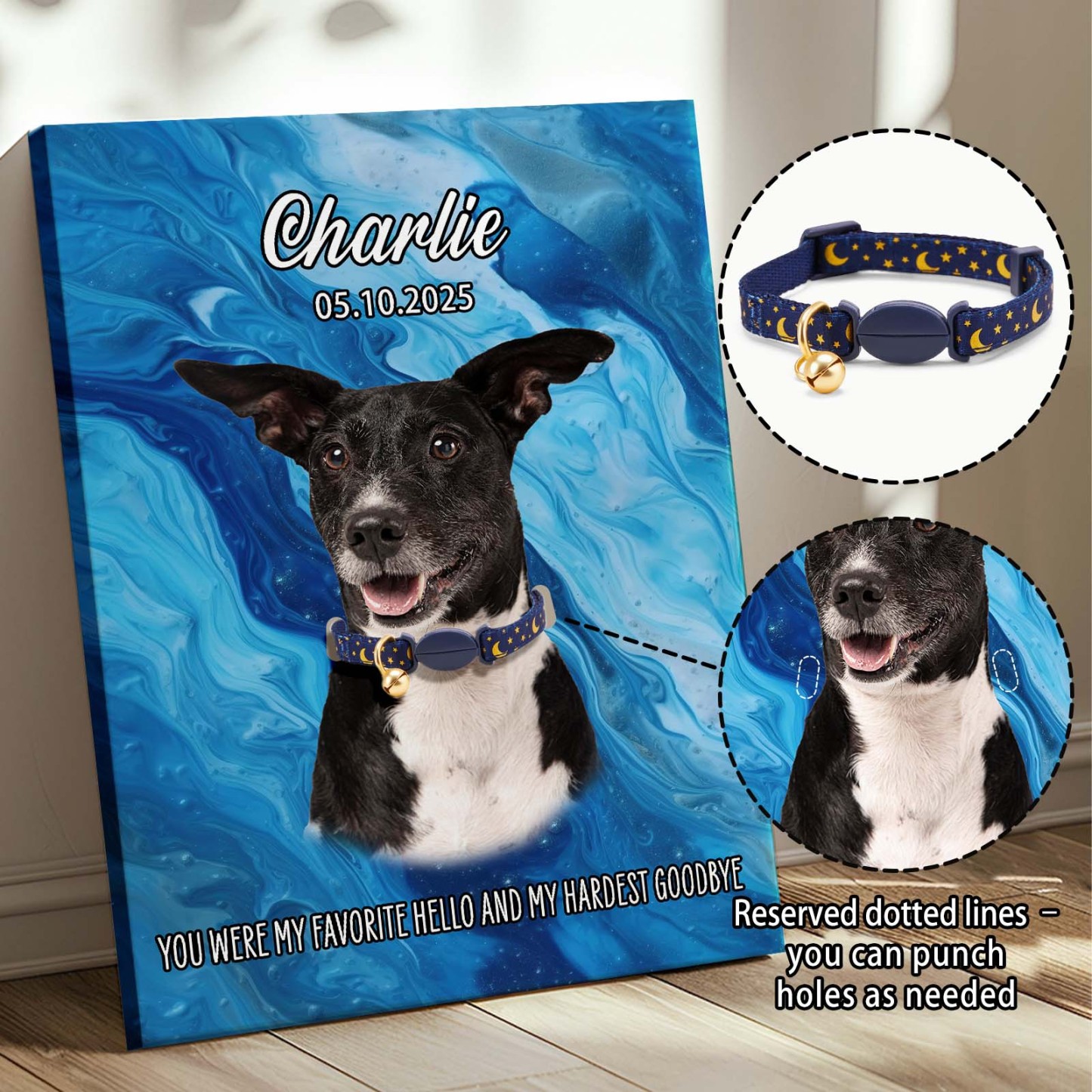 I Want You to See Them Wear Their Collar Again-Personalized Pet Memorial Canvas Wall Art-Claire Custom