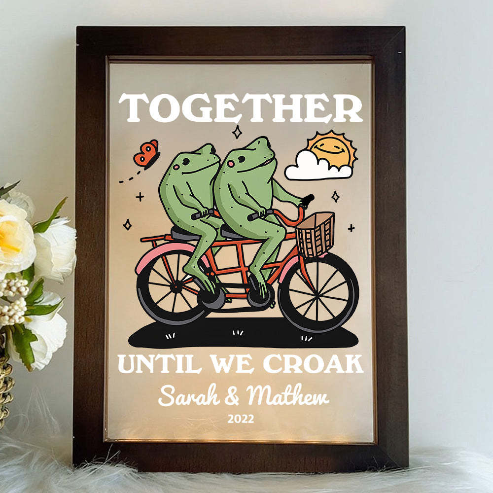 50%OFF⭐️Personalized Frog Illustration LED Light Together Until We Croak Style 2-Claire Custom