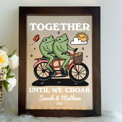 50%OFF⭐️Personalized Frog Illustration LED Light Together Until We Croak Style 2-Claire Custom