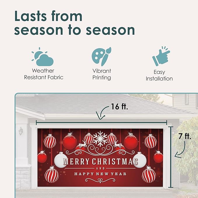 🎄 Christmas  Reusable Garage Door Decoration-Claire Custom