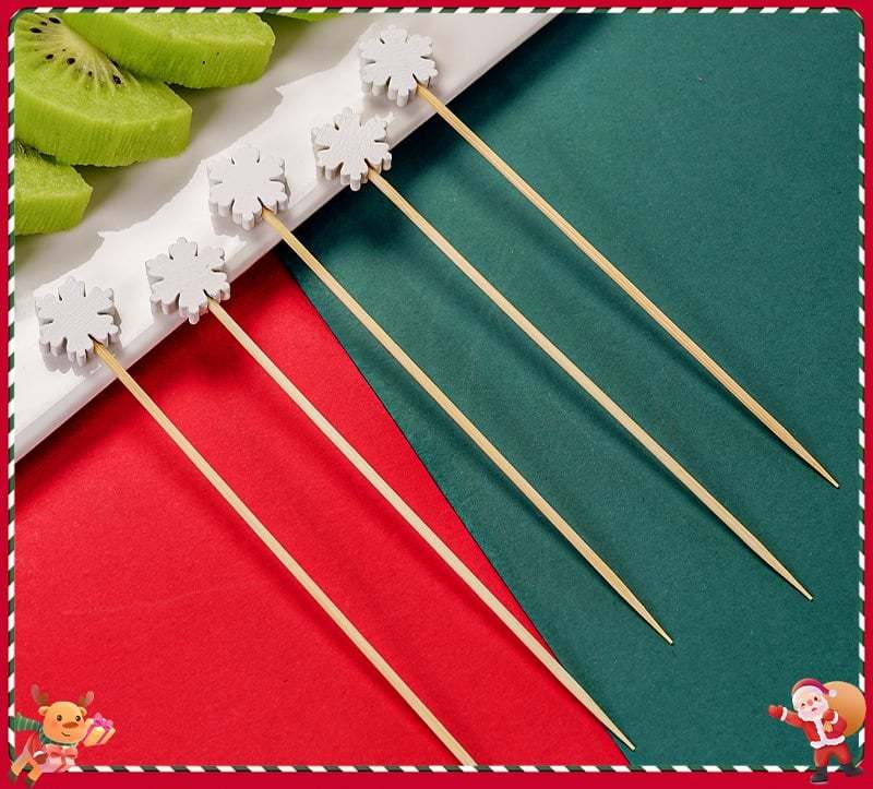 🍸️100 pieces of Christmas cocktail picks toothpick skewer decoration🍓-Claire Custom