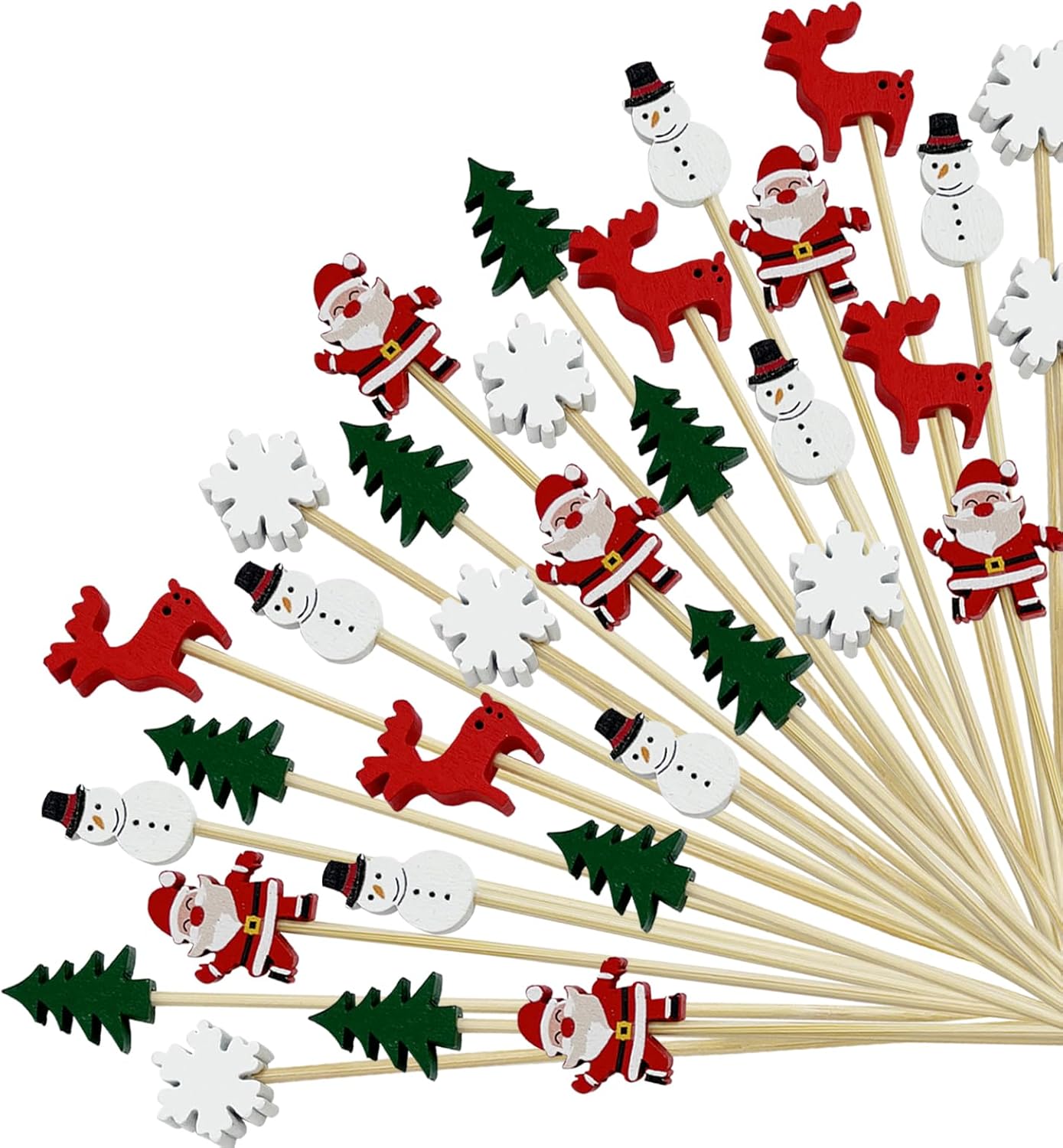 🍸️100 pieces of Christmas cocktail picks toothpick skewer decoration🍓-Claire Custom