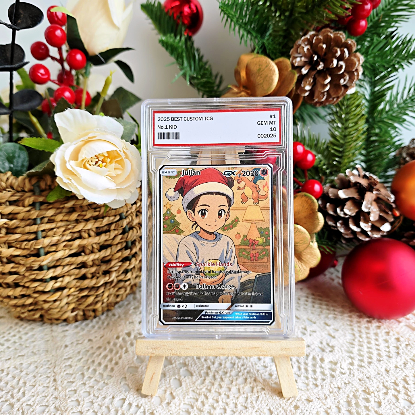 Custom Anime Kid Christmas Pokecard TCG V/Vmax/VSTAR/EX/GX Card