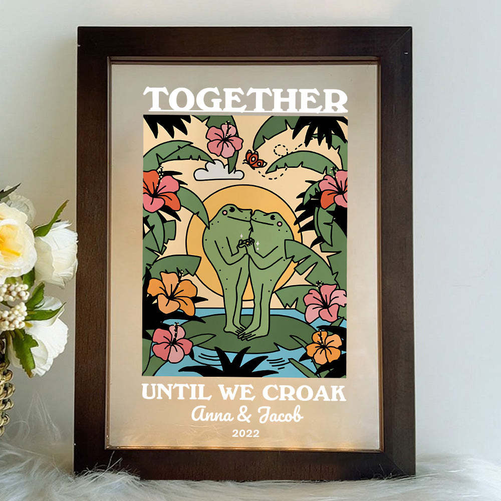 50%OFF⭐️Personalized Frog Illustration LED Light Together Until We Croak Style 4-Claire Custom