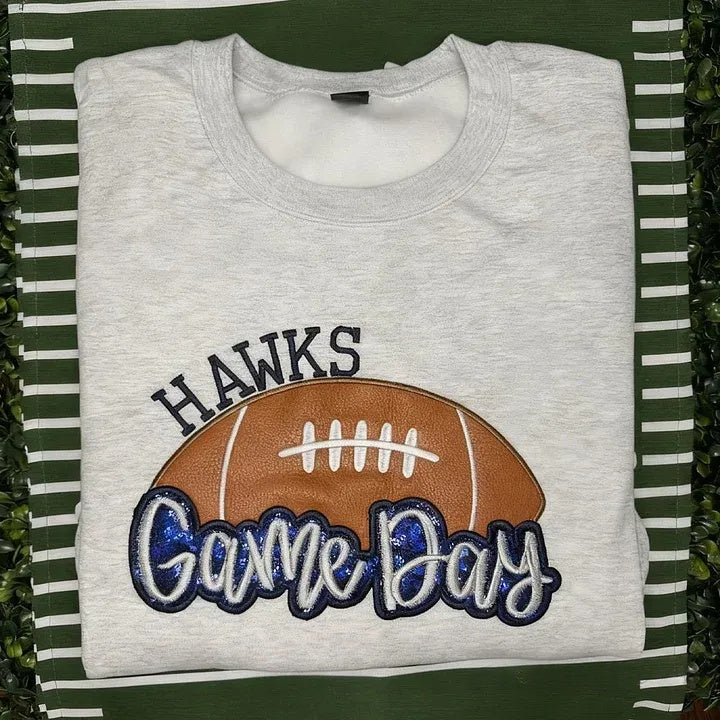 Personalized Football Sweatshirt with Side Bows Football Mom Game Day Sweatshirt-Claire Custom