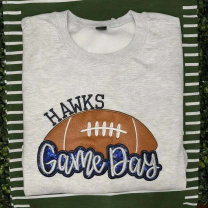 Personalized Football Sweatshirt with Side Bows Football Mom Game Day Sweatshirt-Claire Custom