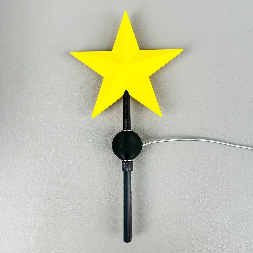 🌟3D Printed Tree Top Star Rotating Christmas Tree Decoration Plug-in-Claire Custom