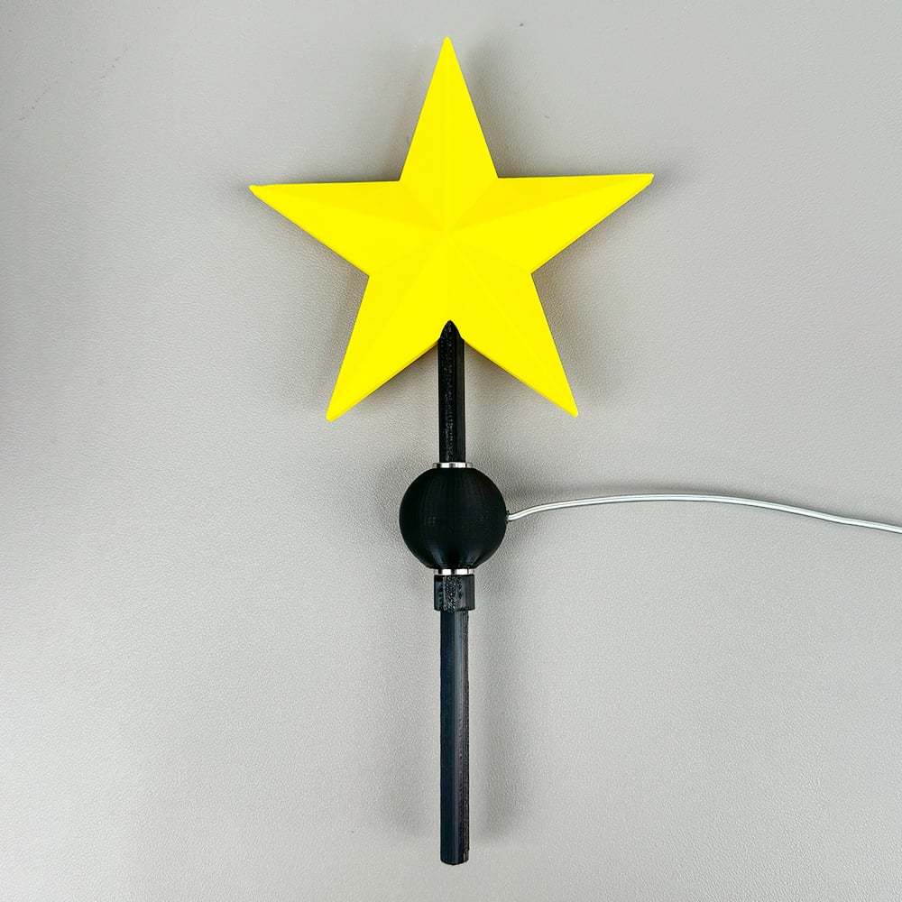 🌟3D Printed Tree Top Star Rotating Christmas Tree Decoration Plug-in-Claire Custom