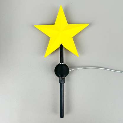 🌟3D Printed Tree Top Star Rotating Christmas Tree Decoration Plug-in-Claire Custom