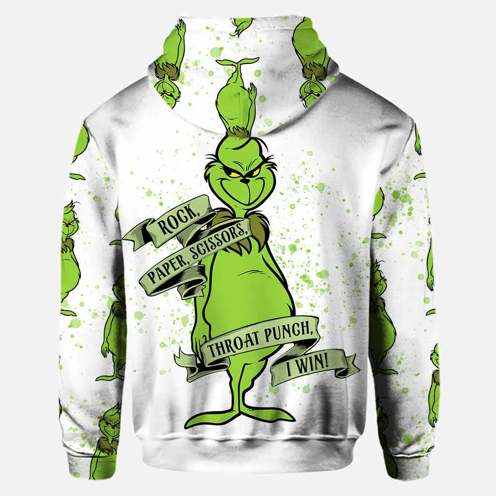 Grch Green Monster Rock Paper Scissors I Win - Personalized Hoodie And Leggings-Claire Custom