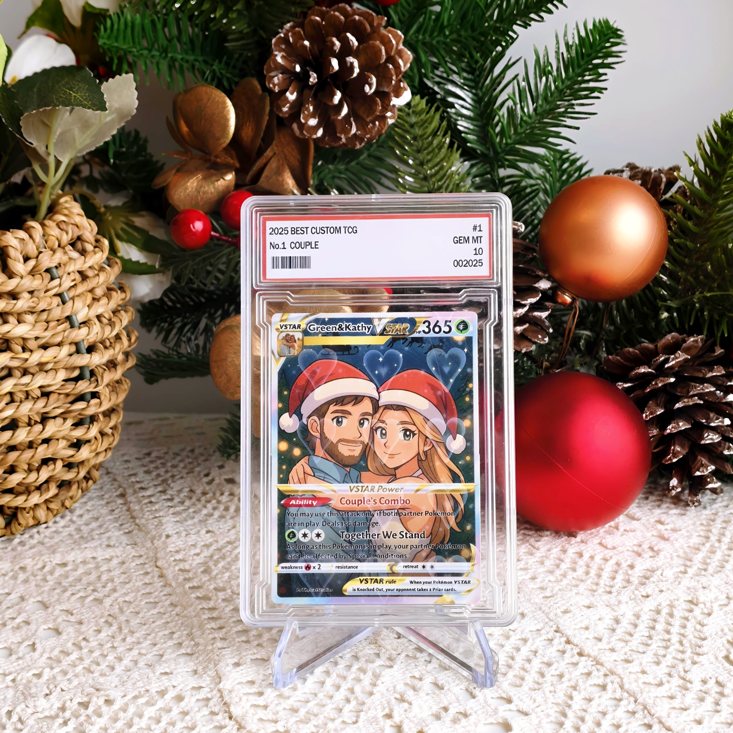 Custom Anime Couples Christmas Pokecard TCG V/Vmax/VSTAR/EX/GX Card