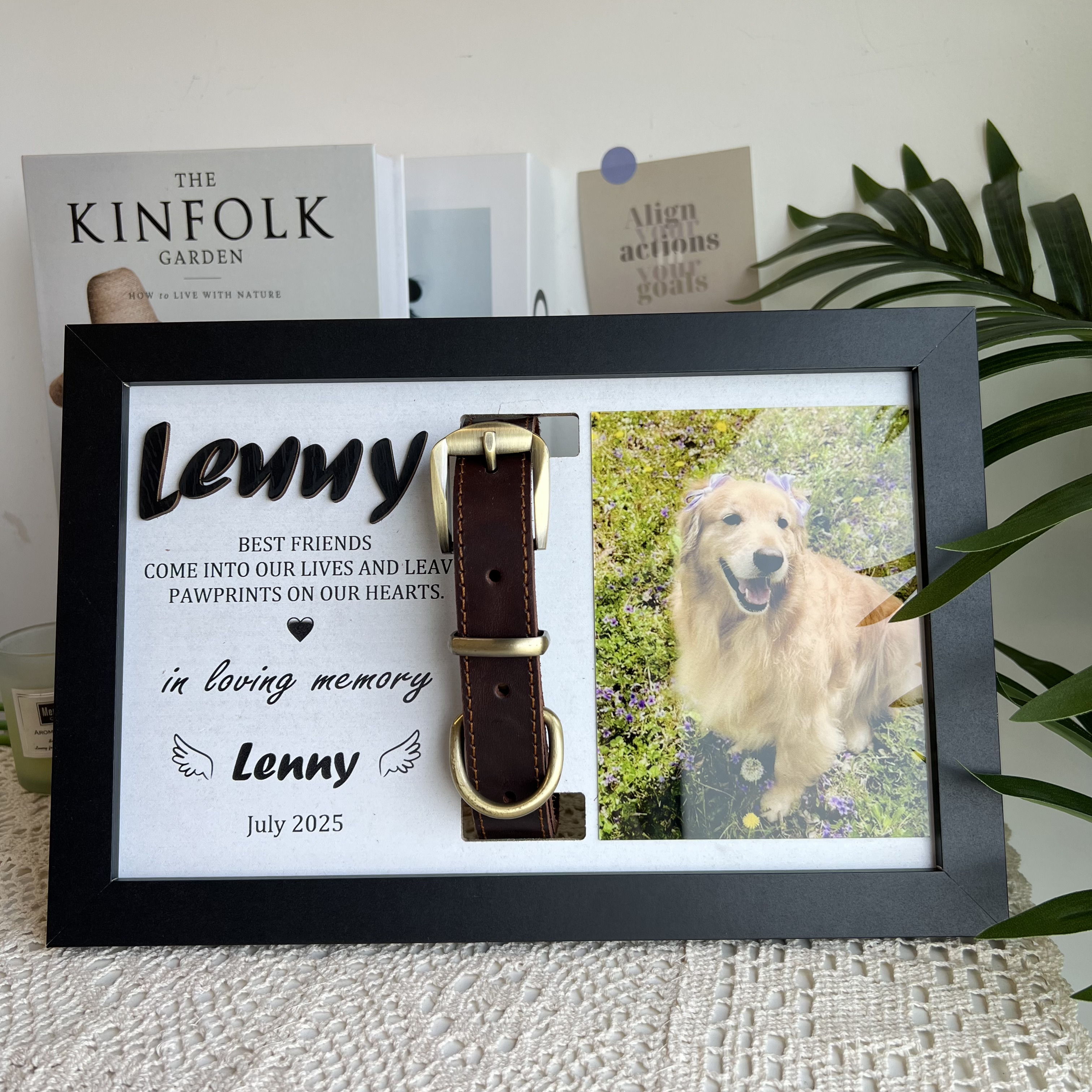 “If Love Alone Could Have Kept You Here" Memorial Pet Collar Frame-Claire Custom