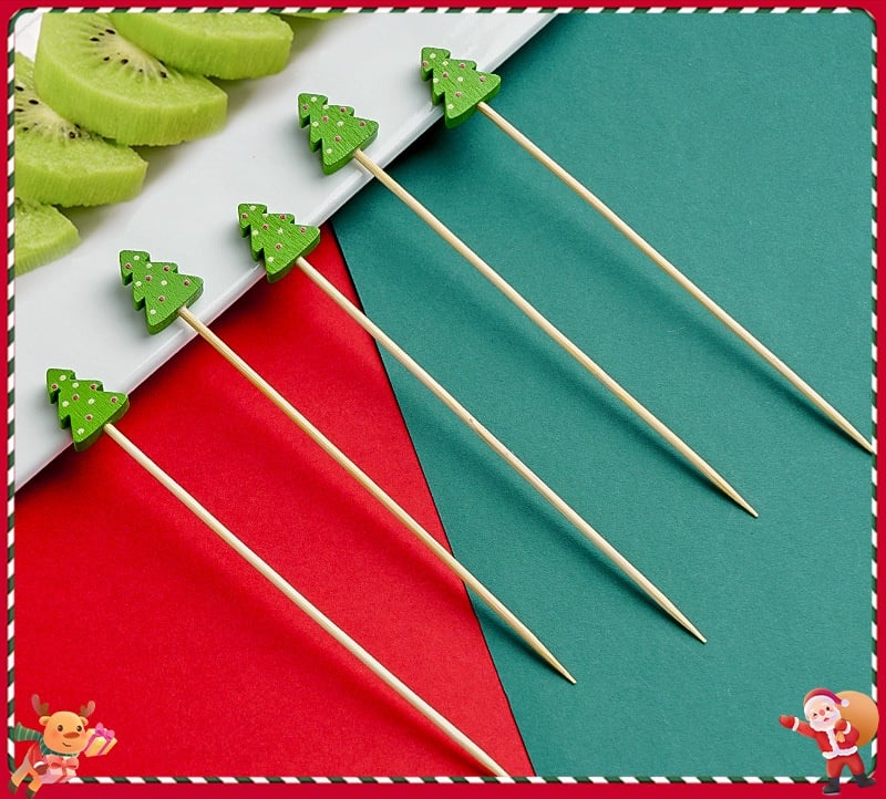 🍸️100 pieces of Christmas cocktail picks toothpick skewer decoration🍓-Claire Custom