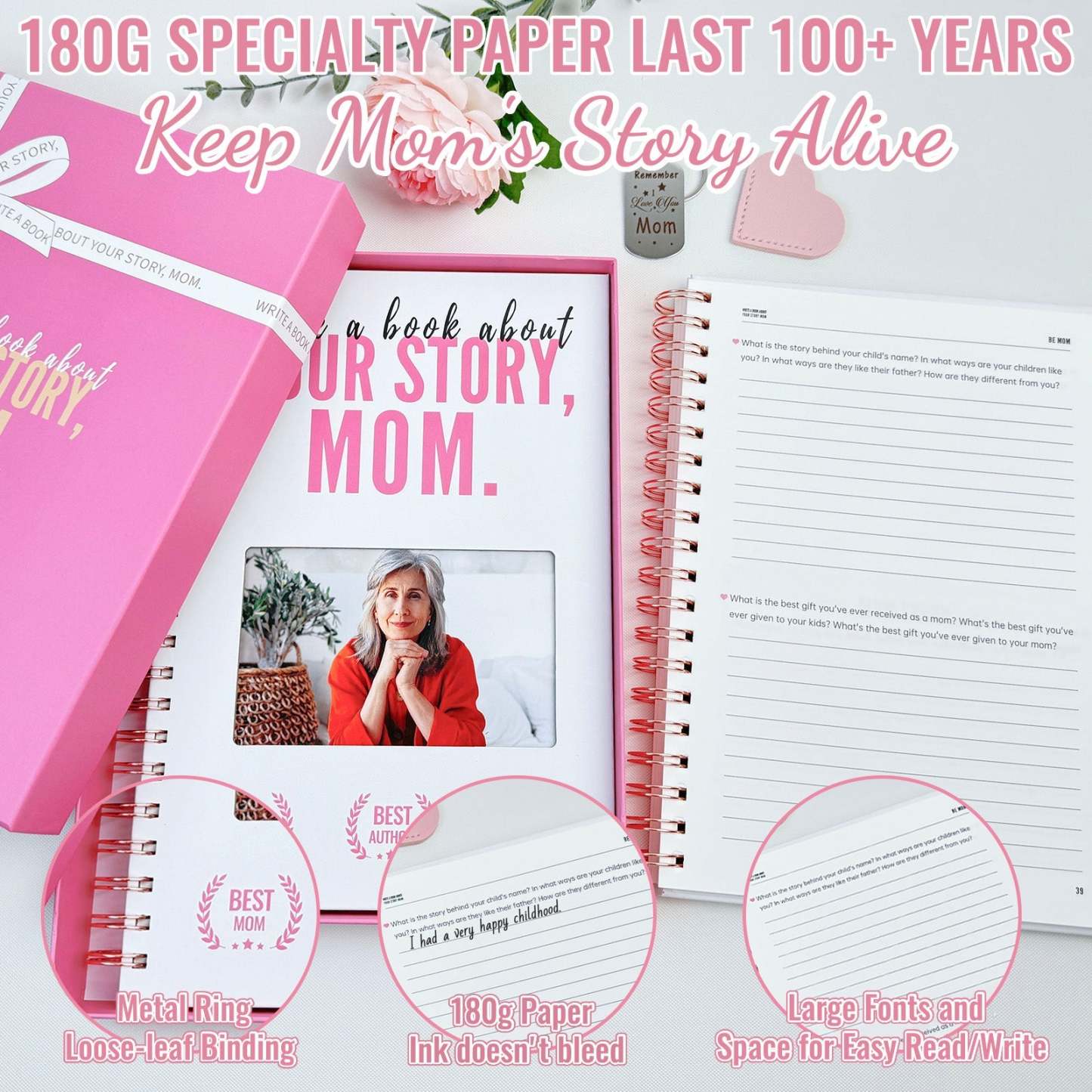 Write A Book About Your Story Mom I Want to Hear-6in1 Gift Set-Claire Custom