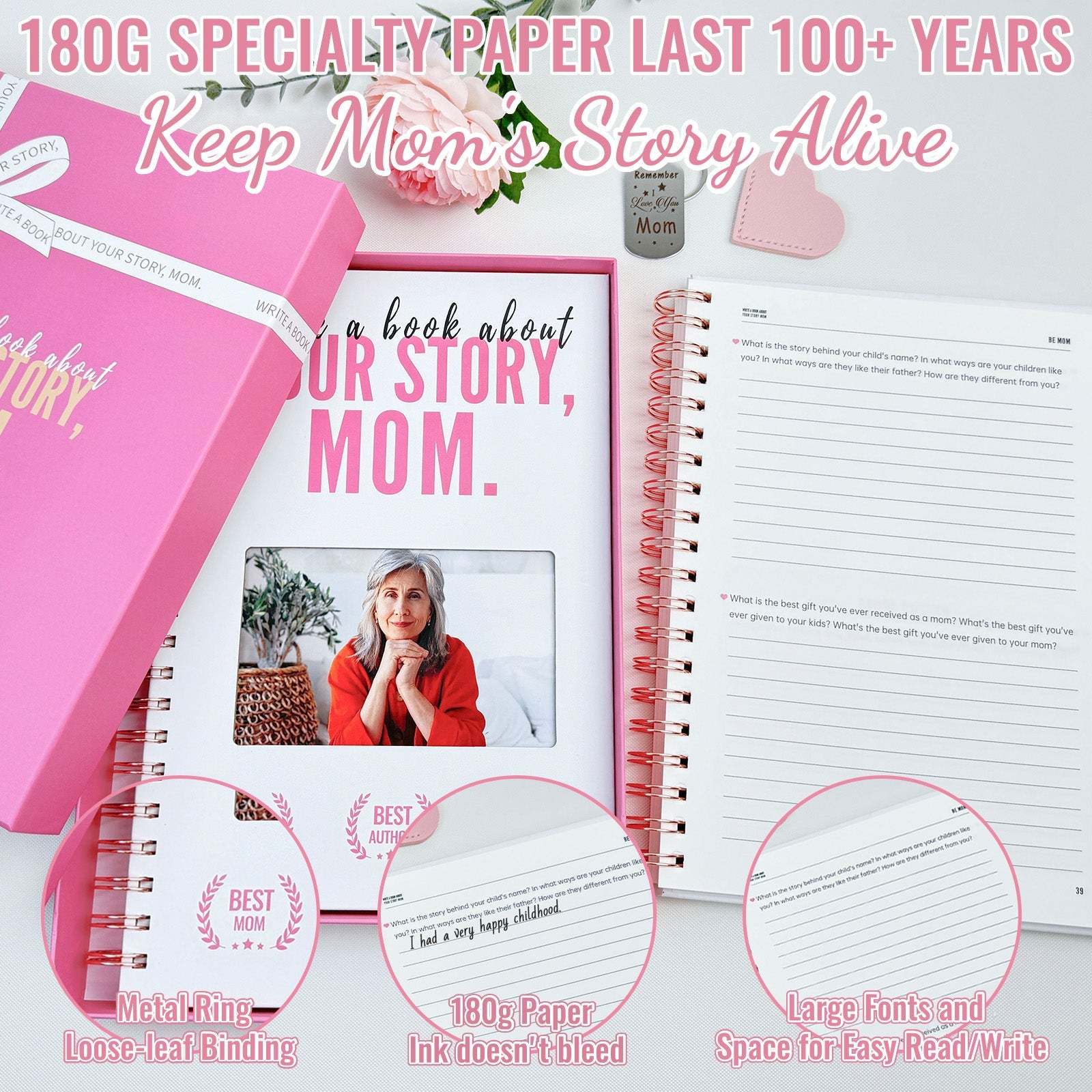 Write A Book About Your Story Mom I Want to Hear-6in1 Gift Set-Claire Custom