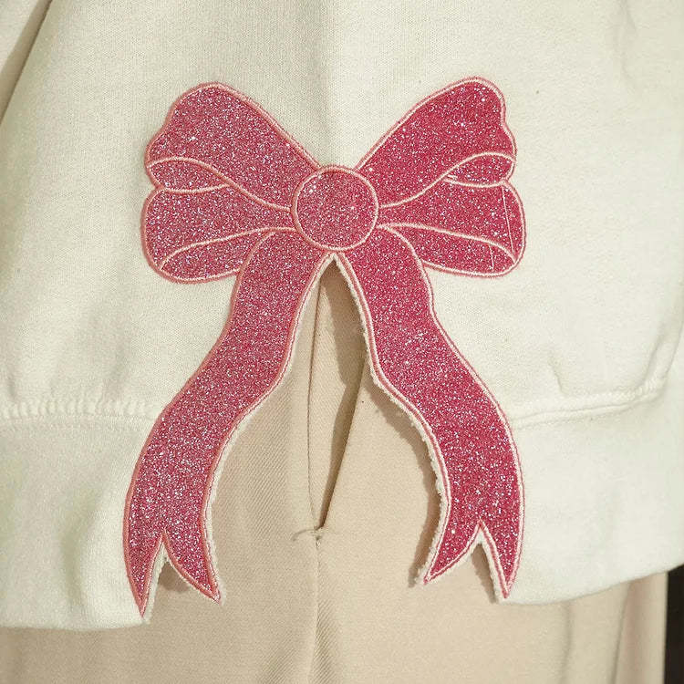 Personalized Mom Est. Year Sweatshirt with Side Bow - Heartfelt Gift for Mom & Grandma-Claire Custom