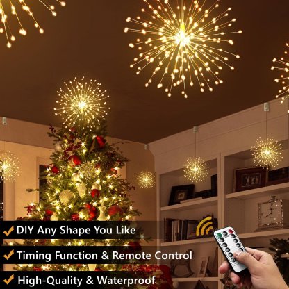 🎄Hanging Starburst Fairy Lights for Christmas-Claire Custom