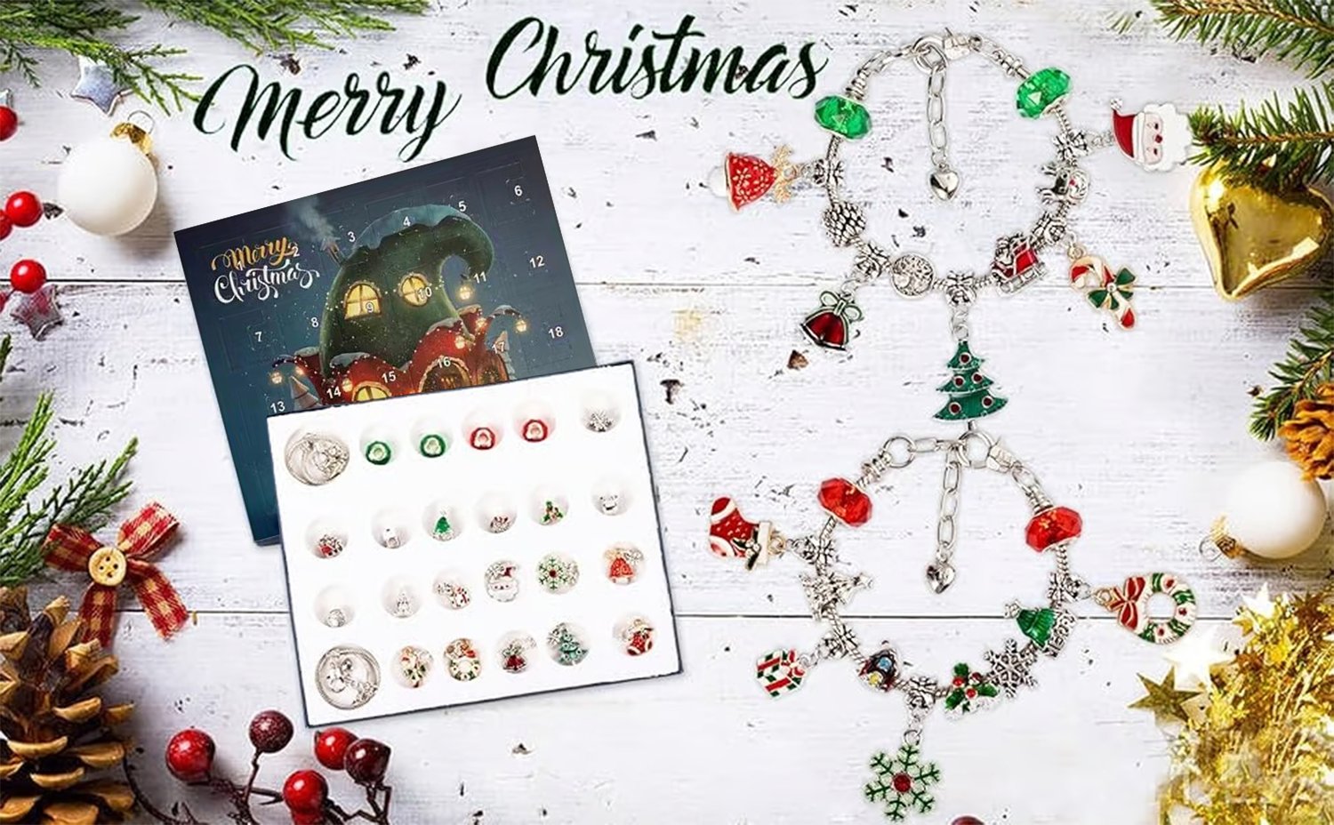 24 Pcs DIY Christmas Advent Calendar Bracelets Set-Claire Custom