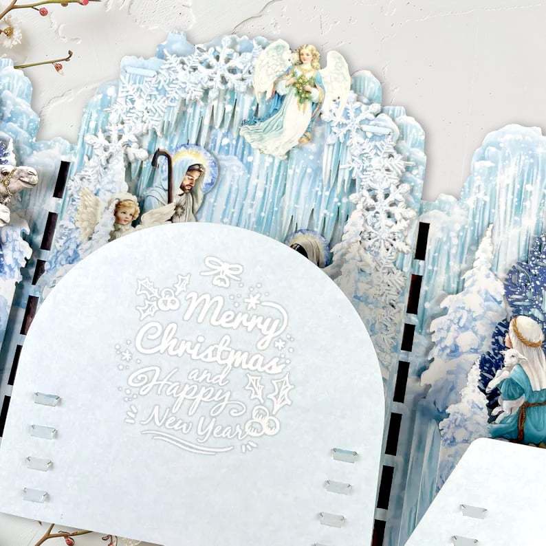 🎄Handcrafted 3D Nativity Scene Christmas Scene Greeting Card-Claire Custom