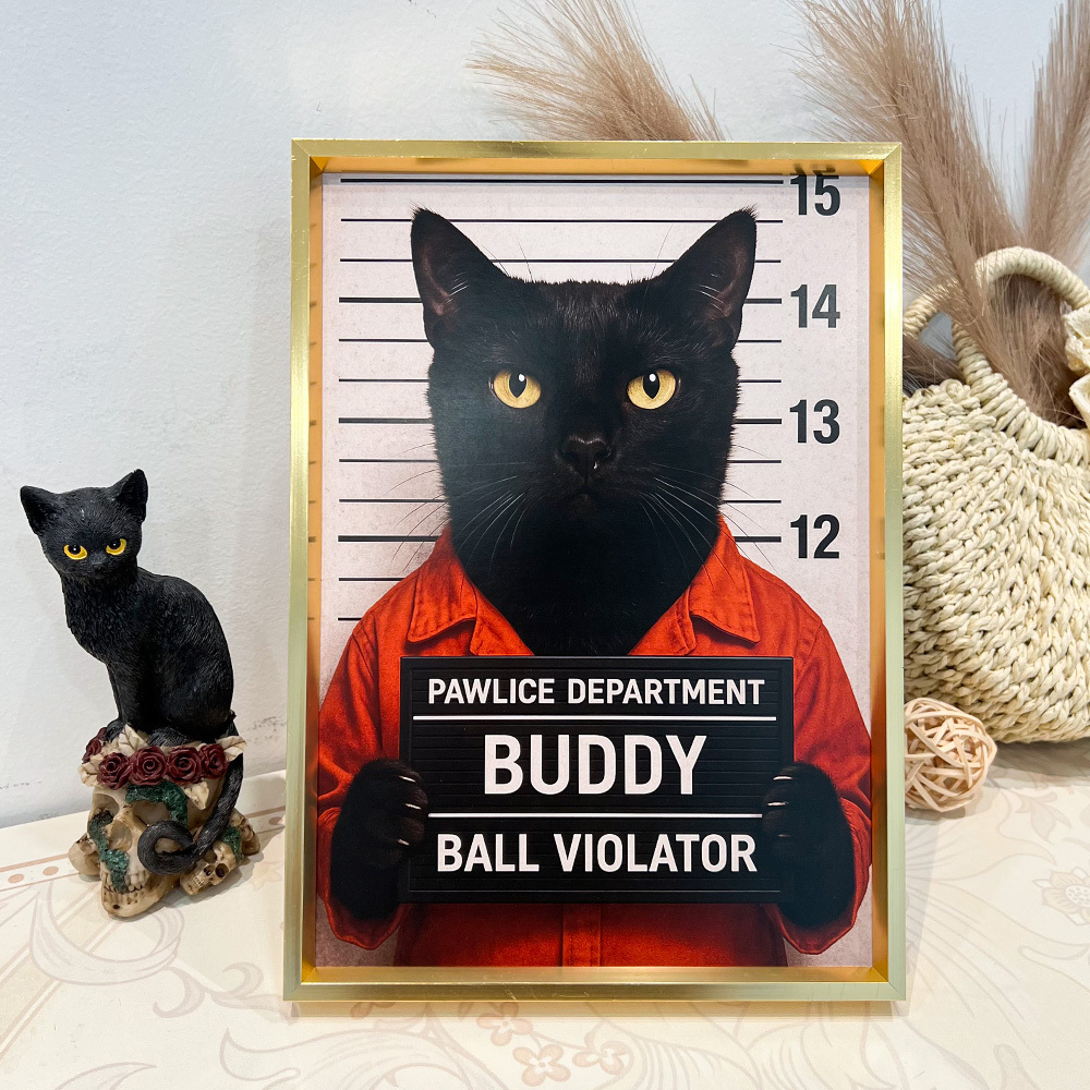 Custom Pet Mugshot Portrait Wall Art, Custom Guilty Pet Art-Claire Custom