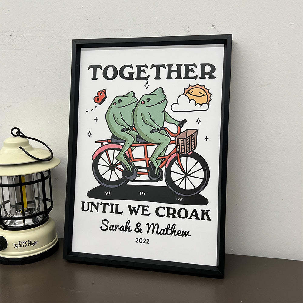 50%OFF⭐️Personalized Frog Illustration Print Frame Together Until We Croak Style 2-Claire Custom