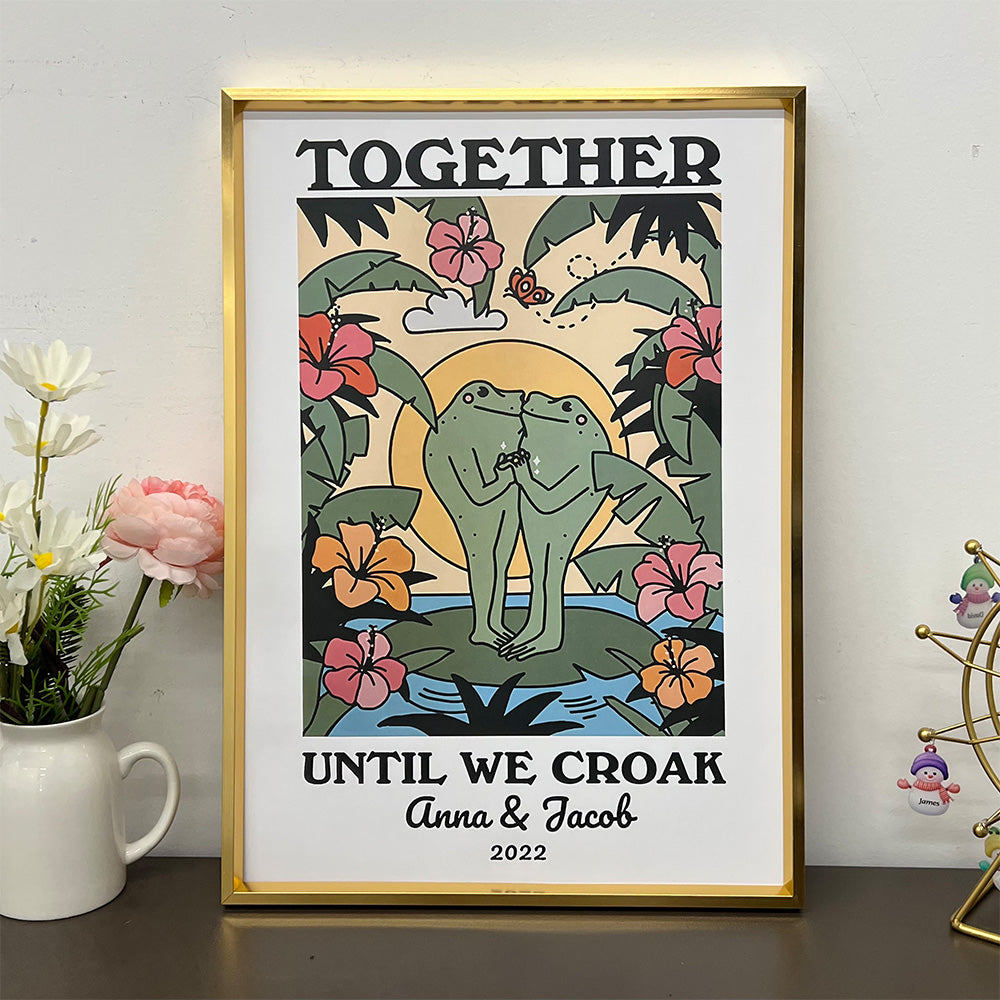 50%OFF⭐️Personalized Frog Illustration Print Frame Together Until We Croak Style 4-Claire Custom